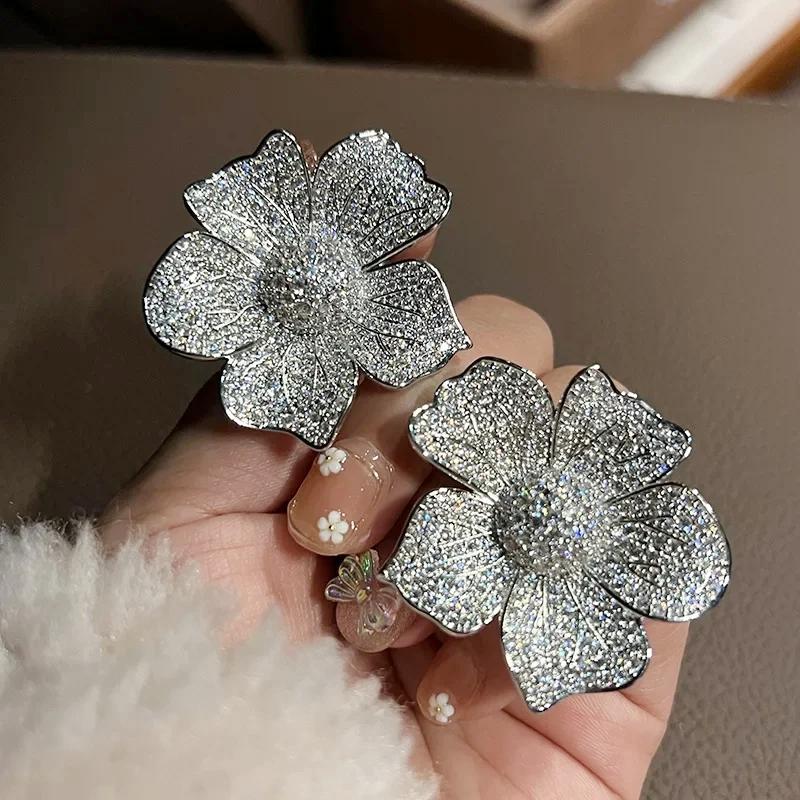 

CAOSHI Gorgeous Flower Stud Earrings for Women Fashion Noble Party Zircon with Brilliant Zirconia Aesthetic Luxury Accessories