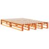 Solid Wood Bed with Shelf Without Mattress Wax Brown 135 X 190 Cm