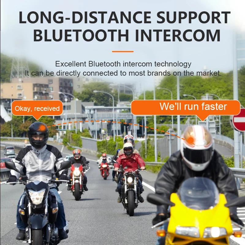 Kebidumei Motorcycle Helmet Bluetooth Intercom Headset Wireless Hands-free Waterproof 800m Intercomunicador Speaker Earphone