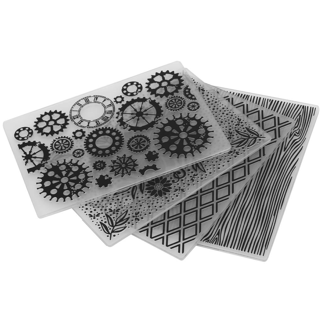 4Pcs Plastic Embossing Folders Embossed Template DIY Card Making Scrapbooking Paper Craft Tool