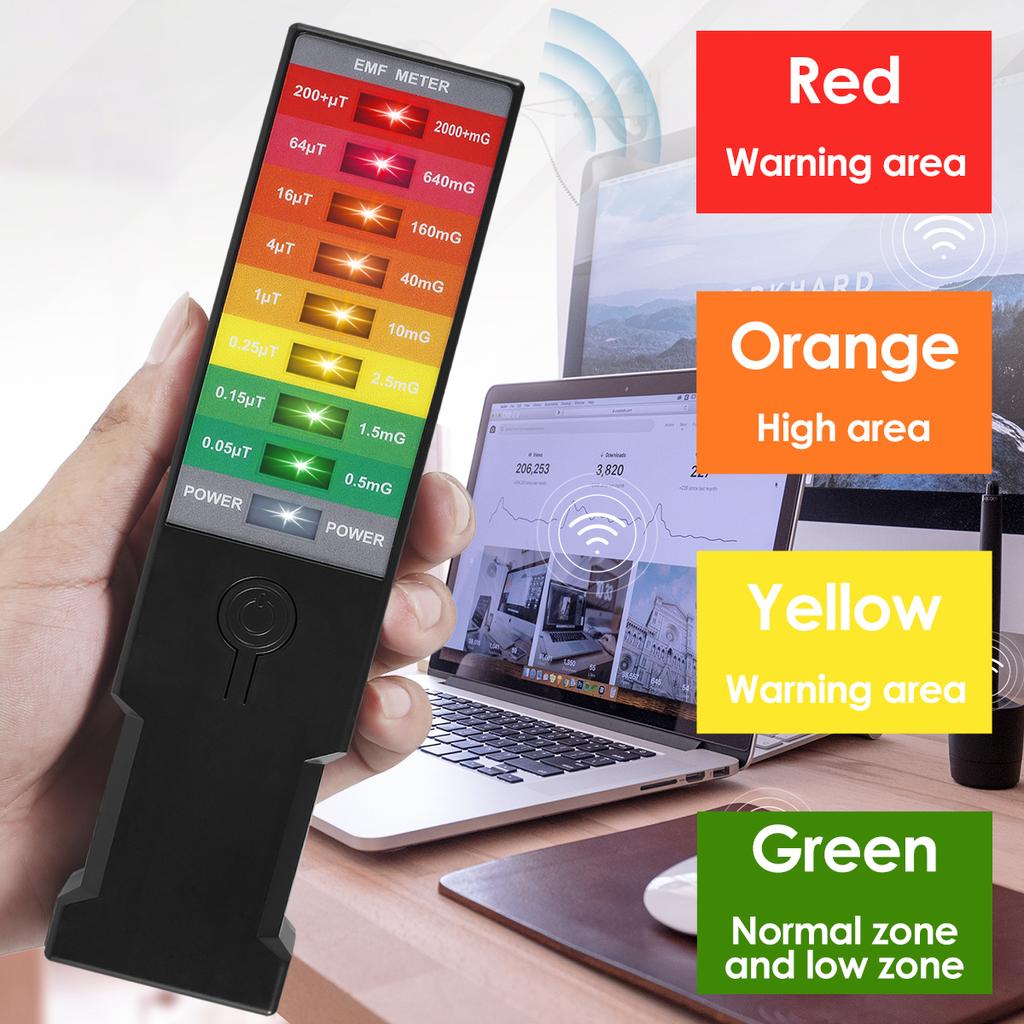 Professional Electromagnetic Field Radiation Detector Emf Meter Tester Reader 9 LED Gauss Meter Portable Suitable for Home Use