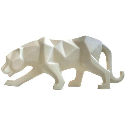 Home Decor Ceramic Figurines Showpiece Decorative Figurines, Gifting Idol Abstract Statue Matte Finish (Panther White) Latest