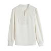Elegant 2025 Spring Chiffon Blouse with Traditional Chinese Frog Button and Heavy Embroidery for Women