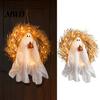 Seasonal Door Decorations for Fall 68cm Halloween Glowing Ghost Wreath Hanger, Light Up Spooky Indoor Party Supplies Garland with Pumpkin, Festive