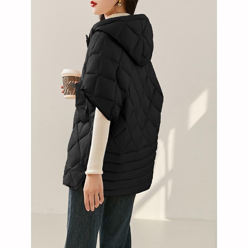 Podzim Zima Volná S Kapucí Dolní Vesta Dvojitý Zip Zesílená Vesta Svrchní Oblečení Dámská Dolní Teplá Vesta