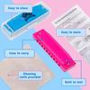 AMOR PRESENT Plastic Harmonicas for Kids and Toddlers, 2-Piece 10-Hole Translucent Harmonica with Case, Suitable for Professionals and Beginners