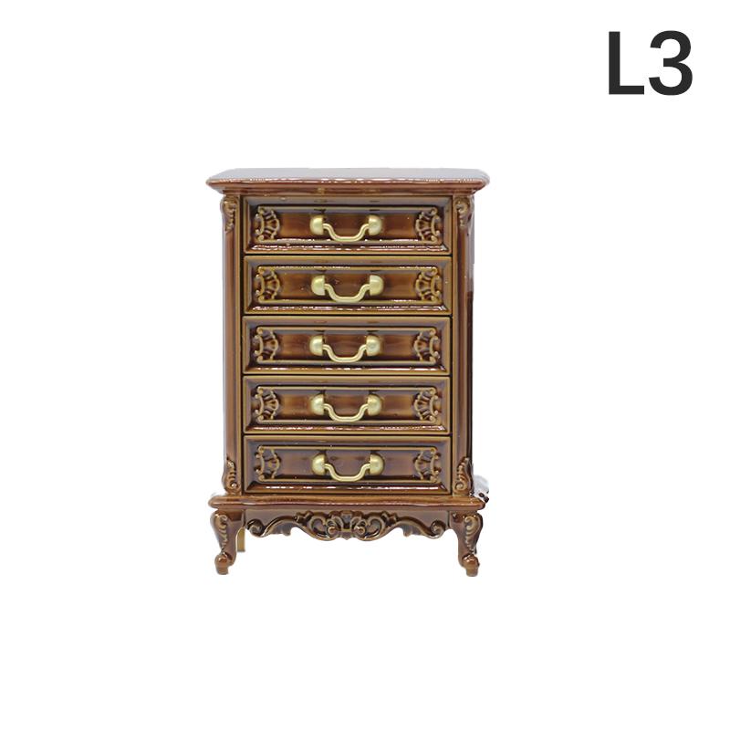 1Pc Dollhouse Furniture Ornaments Mini European Style Retro Cabinet Model