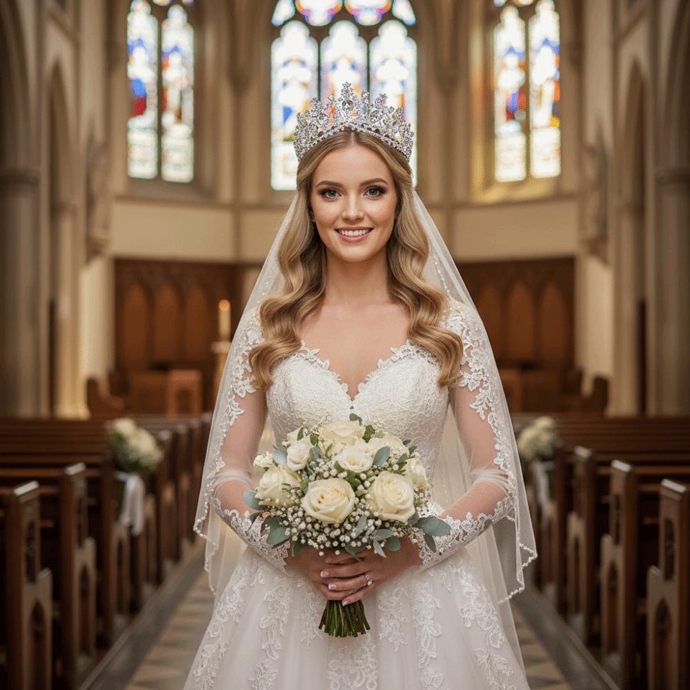 Vintage Style Rhinestone Bridal Crown Shiny Wedding Tiaras Headwear Bridal Tiara  Prom Event