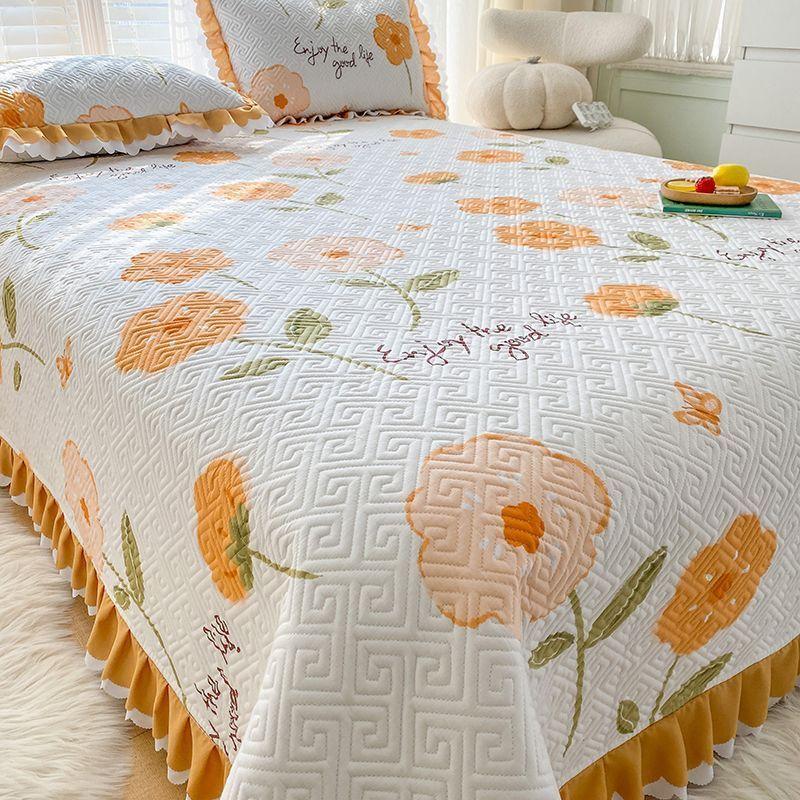 Bomulls Sengedekke Tre Sett Sklisikker Laminert Bomull Fortykket 100% Bomull Laken Helårs Allsidig Sengedekke Teppe