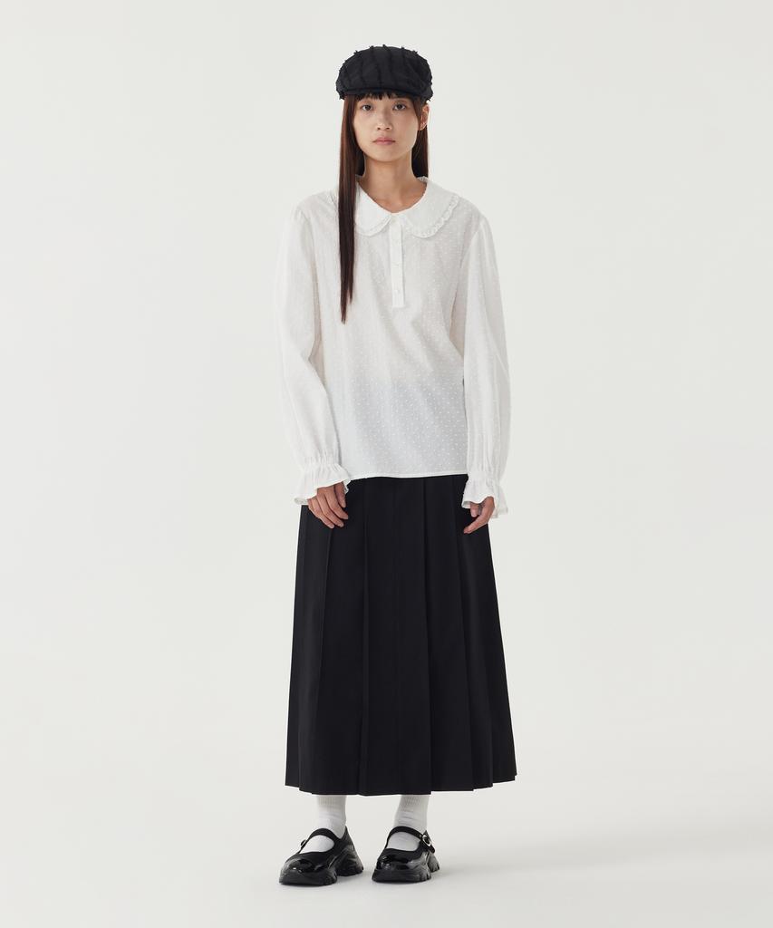 Covernat Woman Pleated Long Skirt Black