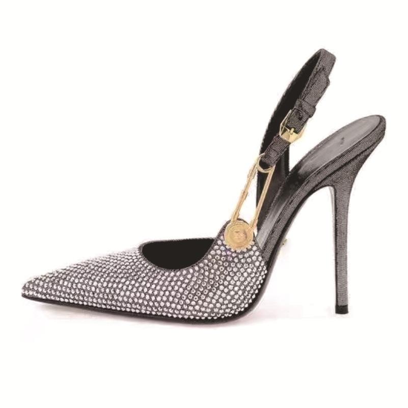 Directly from the pointed crystal high heels, simple and fashionable versatile empty bag head high heels sandals