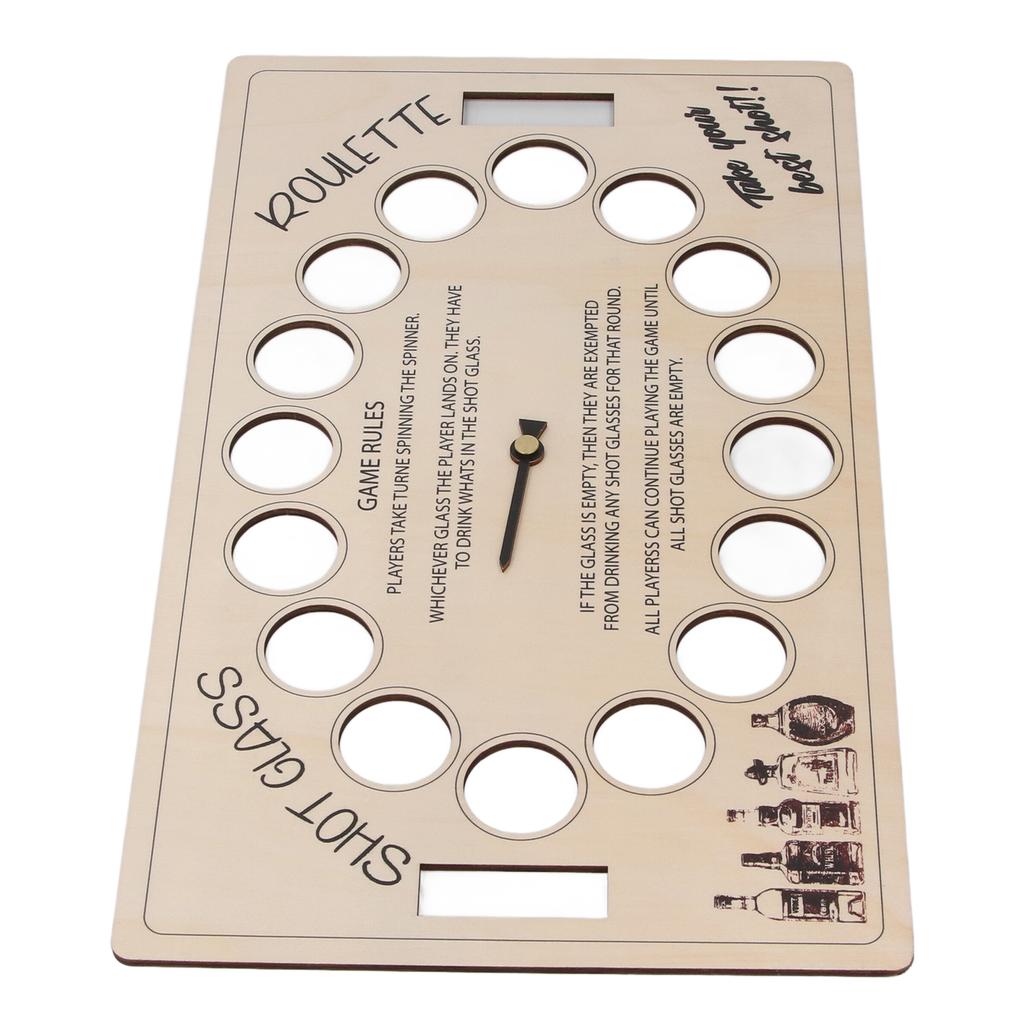 Shot Drinking Game 45cm Wooden Rotating Adults Drinking Table Game Board for Party Bar Game Nights