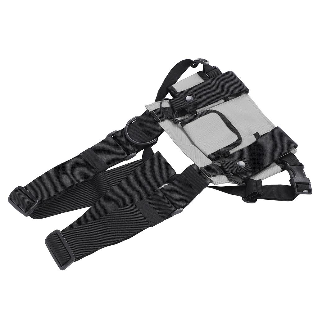 Zaino da petto regolabile multi tasca imbracatura funzionale gilet frontale rig borsa per esterni Grigio