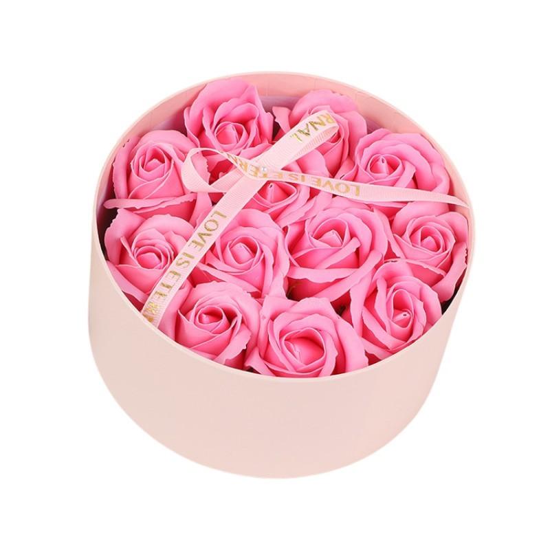 Scented Bouquet of Soap Flowers Pink Roses Decorative Box Buk26R