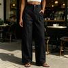Women's Casual Color Wide Leg Pants Mid Loose Fit for Everyday Wear