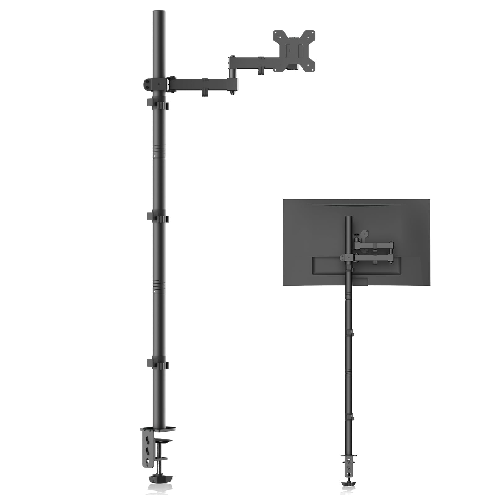 

Bracwiser Монитор ПК Дисплей Монитор Горизонтальный Совместимый с Дюймовым Типом Струбцины с Проушиной Стандарт VESA Грузоподъемность MD71221 Кронштейн, Кронштейн, Кронштейн, 4-осевой, чёрный