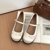 White Mary Jane Shoes Women's 2025 New Spring Versatile Bow French Shallow Mouth Single Shoes College Style Small Leather Shoes