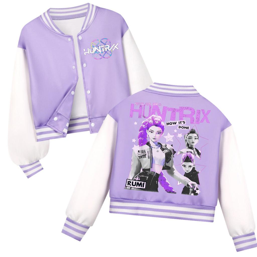 Children's Fashion Casual Long Sleeve Hooded Witch  Group Printed Jacket