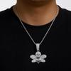 New Popular Hip-hop Full Diamond Little Bee Alloy Pendant, Hip-hop Cuban Chain Necklace, Fashionable Men's Necklace