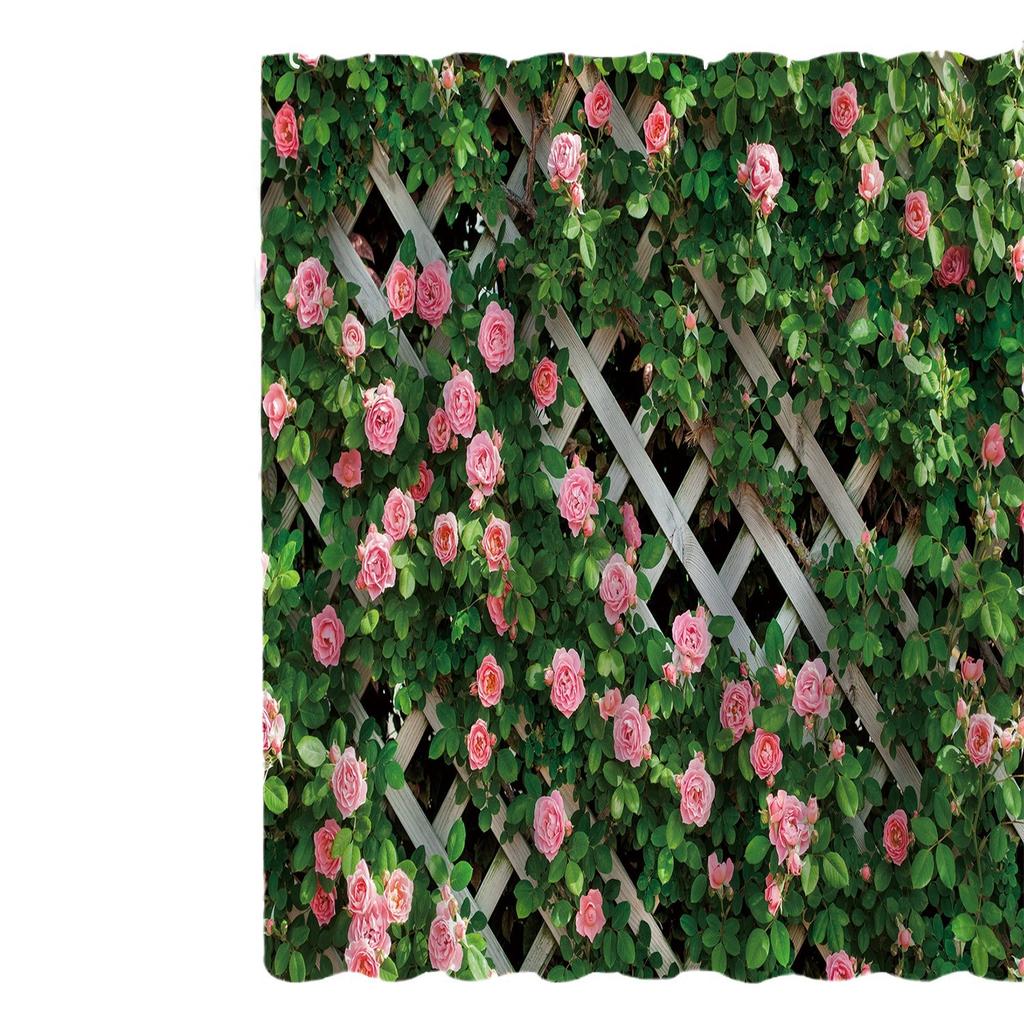 Shower Curtain Waterproof And Mildew-Proof 3D Digital Printing Plant Stone Printing Shower Bathroom Partition