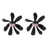 Women Fashion Personality Alloy Oil Dripping Exaggerated Flower Stud Earrings Summer Vacation Style Temperament Ear Jewelry