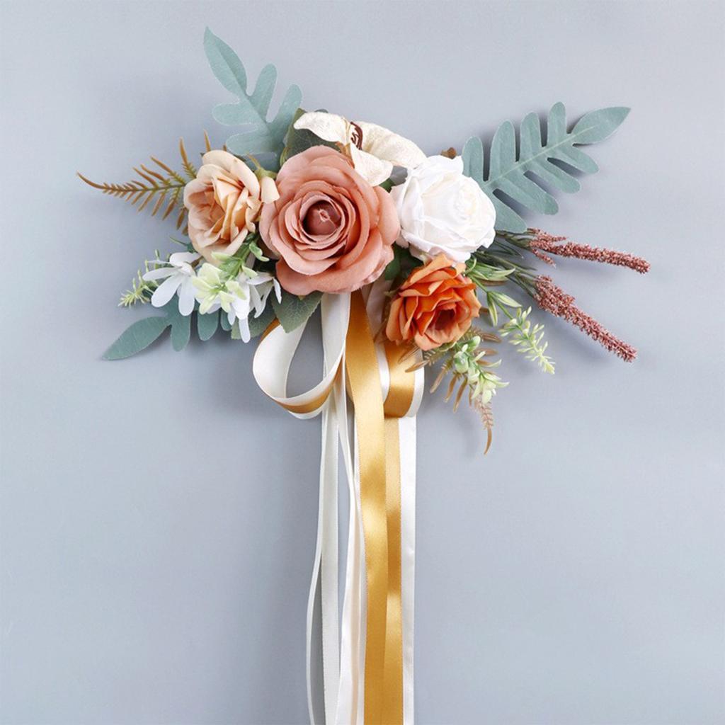 Wedding Aisle Pew Flowers Artificial Elegant Rose Flowers Chair Decorations for Special Events