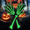 1 pereche de mănuși cu scheleturi de Halloween noapte luminoase cosplay prop petrecere unisex înfricoșătoare înfricoșătoare degete cinci degete pentru petrecere de Halloween mănuși fantome ciorapi cu craniu