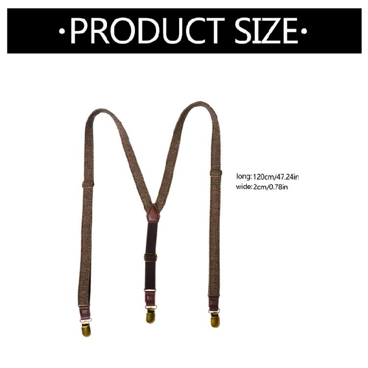 Durable Metal Clip Suspenders Jacquard Elastic Clip On Adjustable Length Men's Wardrobe Essential