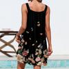 Women's Fashion Casual Printed Beachwear Pockets Sleevesless Casual Summer Beach Dress