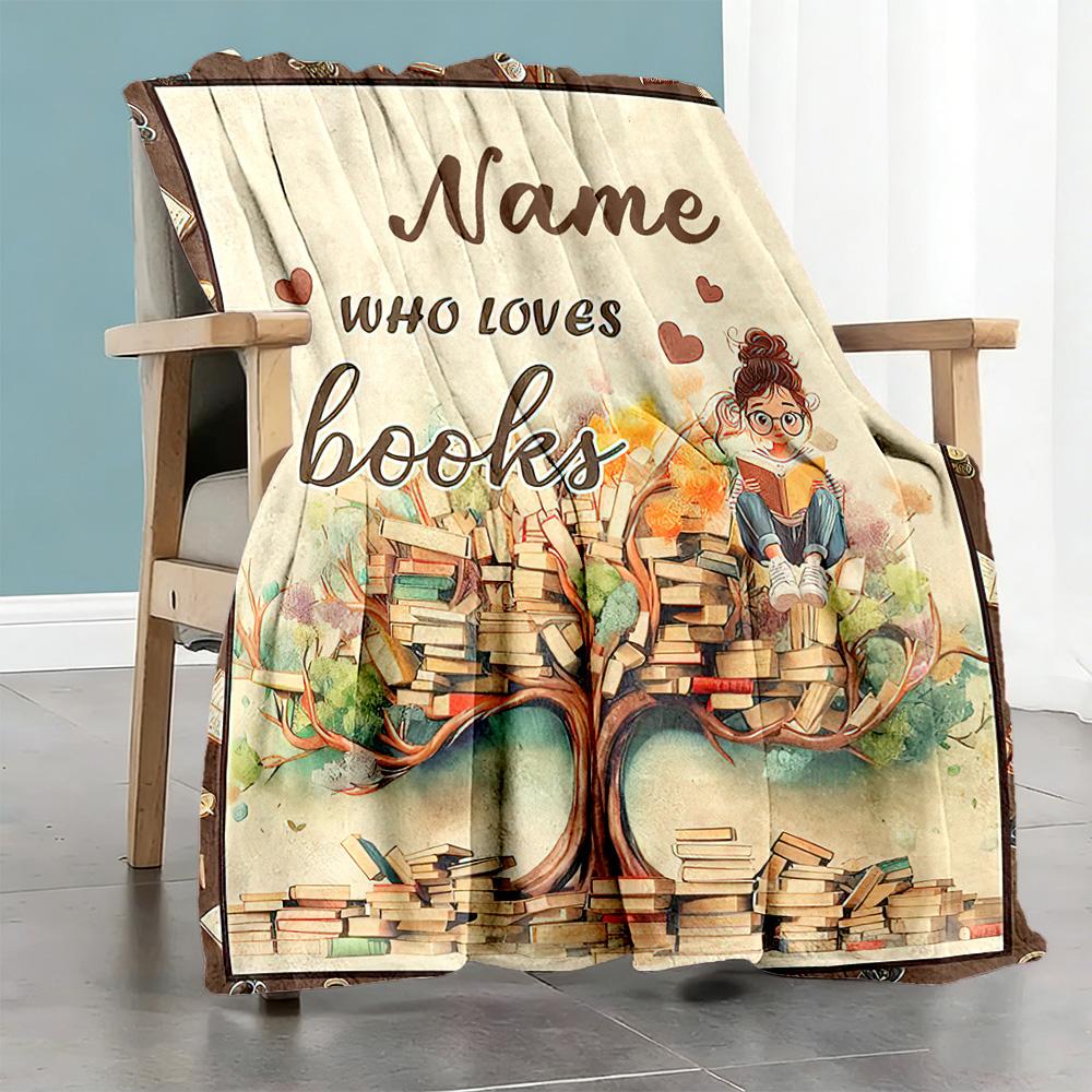 Reader Personalized Name Blanket Lightweight Personalized Blanket Durable Comfort Great for Office Bed Seaside Picnics Four Seasons Multipurpose