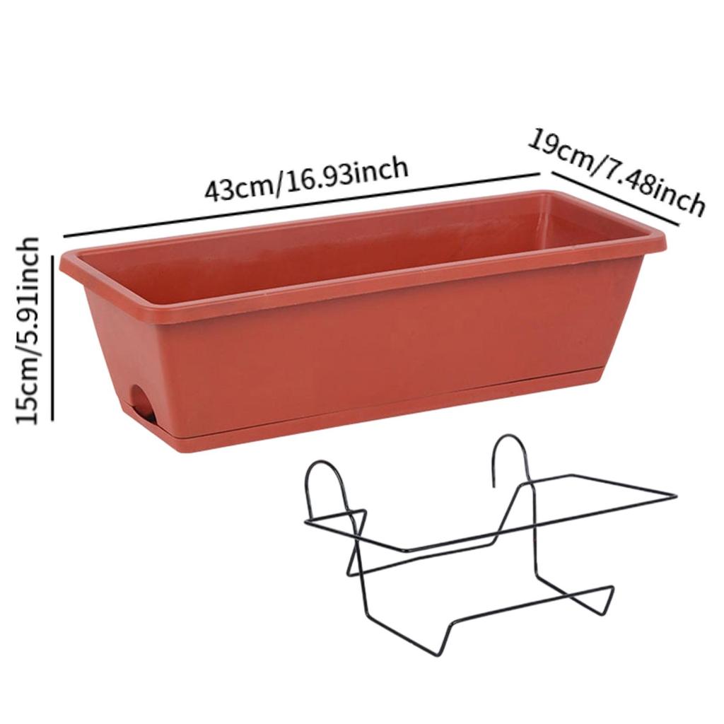 Hanging Flower Pot with Metal Hook Garden Outdoor Garden Plant Pot Balcony Planter for Entrance Railing Deck Vegetable Porch