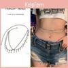 Silver Water Diamond Chain Waist Belt For Women With Metal Link Fashion Accessory