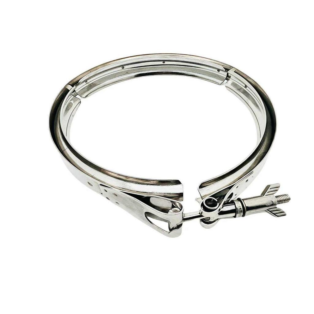 304 Stainless Steel Double Backup V-Groove Hose Clamps with U-Groove Card Slot and Single Layer Fabric Bag Steel Band