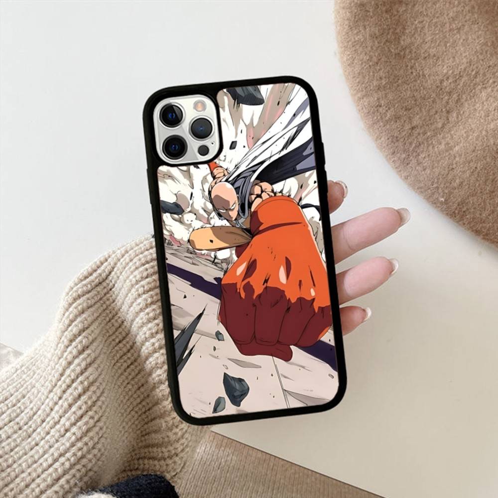 Anime Japanese Classic ONE P-PUNCH-MANS Phone Case For IPhone 17 16 Pro Max 11 12 13 14 15 Hard PC+TPU Bracket Back Cover