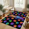 Dog Theme Crystal Velvet Rug Personalized Custom Name Text Soft Floor Mat Home Decor