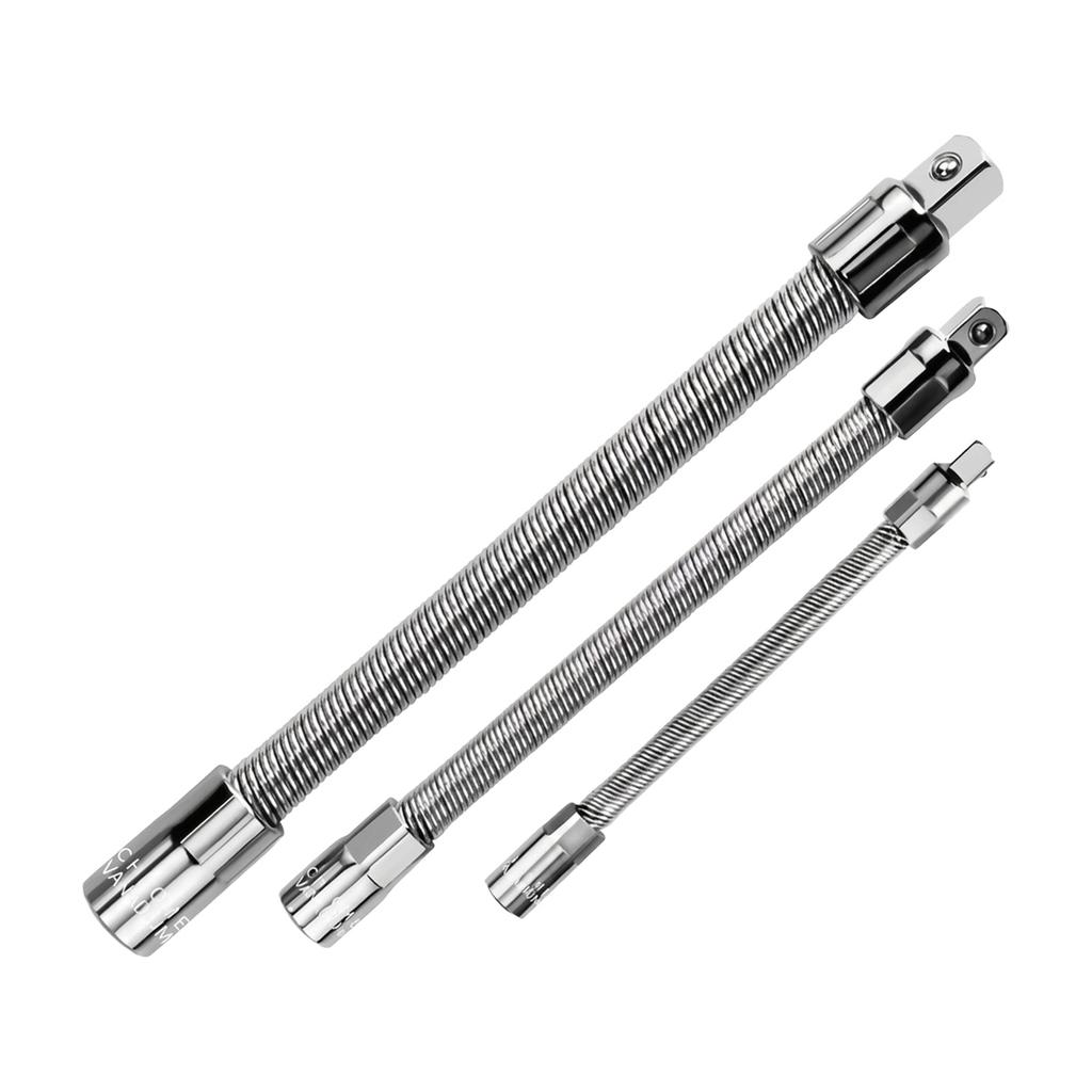Flexible Socket Extension Bar Set 1/4 3/8 1/2 Inch Shaft Drive Bar Adapter Impact Extender Flexible Socket Extension Rod Bar