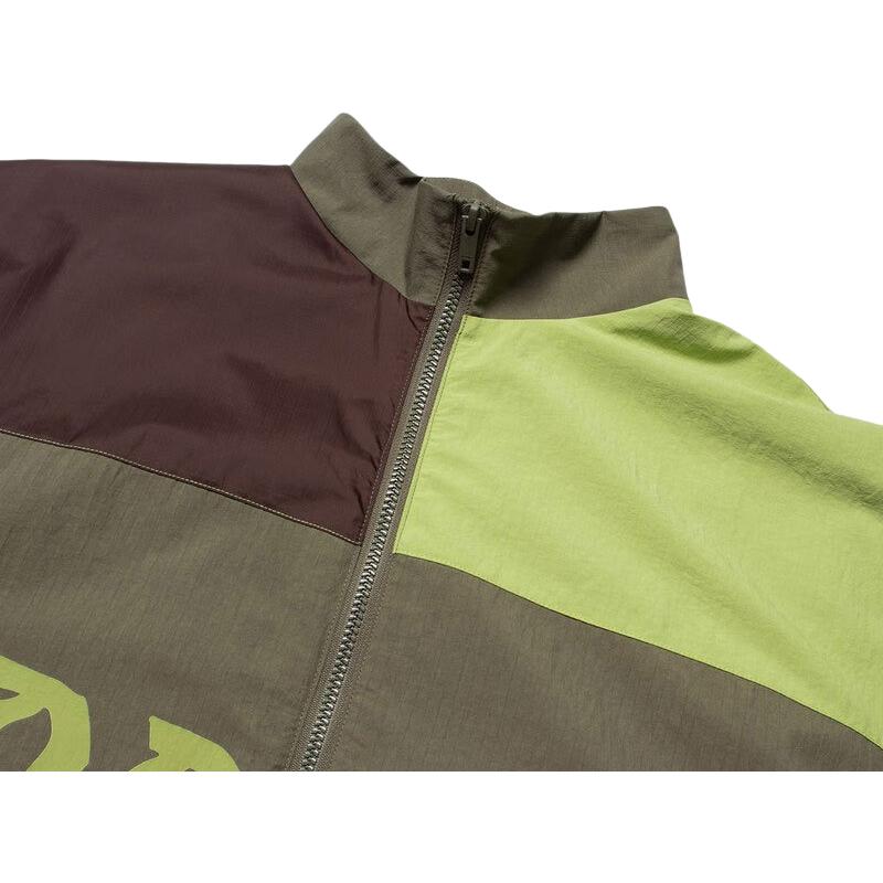 Li Ning Badfive Color Block Letter Print Sports Windbreaker Men Outerwear Bright-Green AFDT061-5