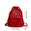 Sweet Korean Style Drawstring Backpack Hollow Portable Nylon Backpack Shoulder Bag Solid Color Mesh Beach Bag Outdoor