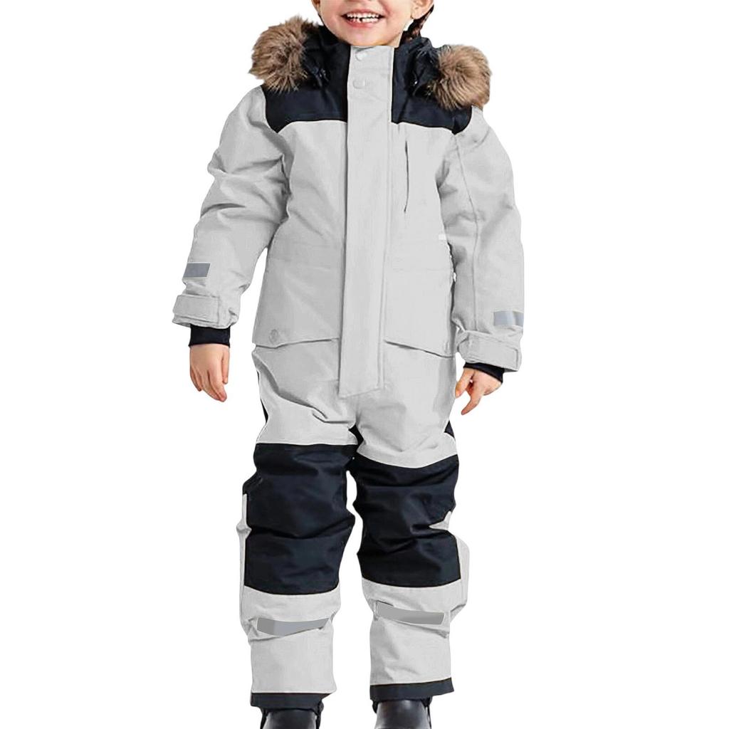 Kinder Mode Outdoor Fleece, Gefüttert Verdickt Warm Jungen Und Mädchen Einteilig Skianzug