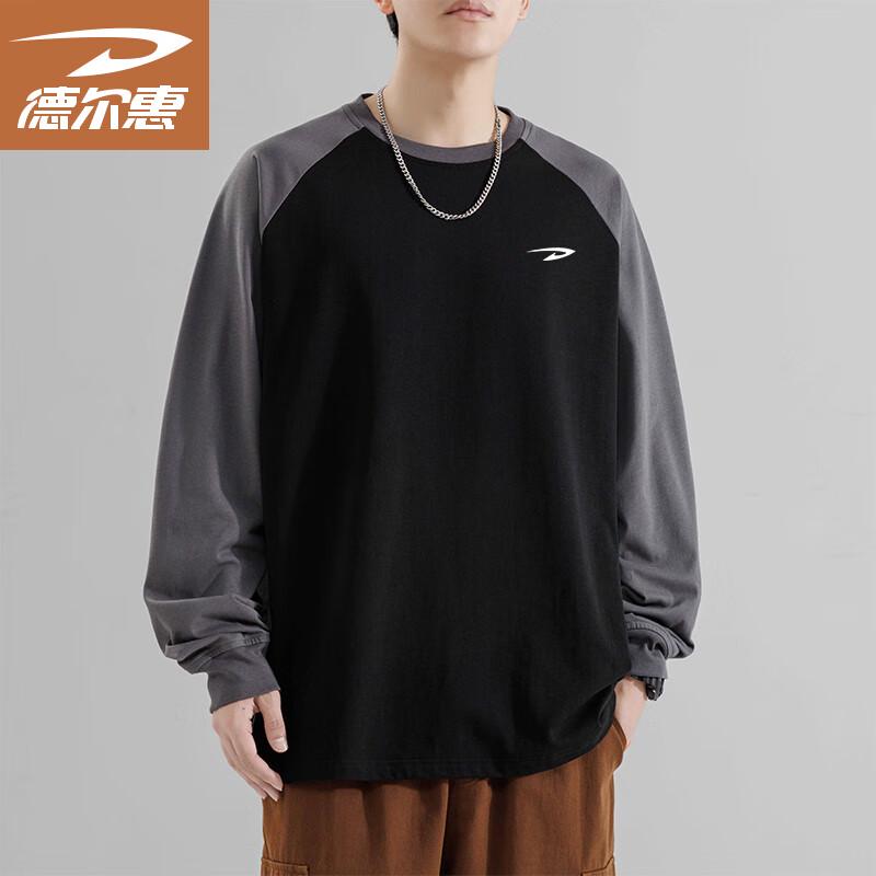 

Men s Deerhui Long-Sleeve Color-Block T-Shirt M