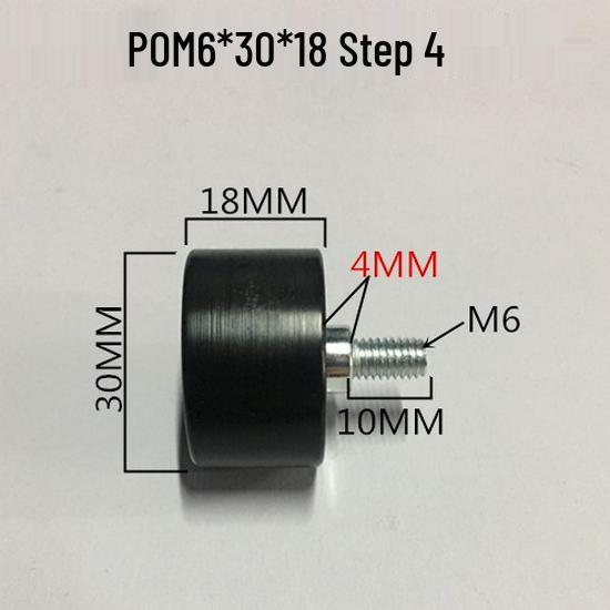 626 Rubber-Coated Nylon Roller with Shaft, 608 Bearing Pulley Wheel Guide