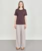 BASIC HOUSE Women'S Breathable Elastic Waist Wide Pants Dark Beige