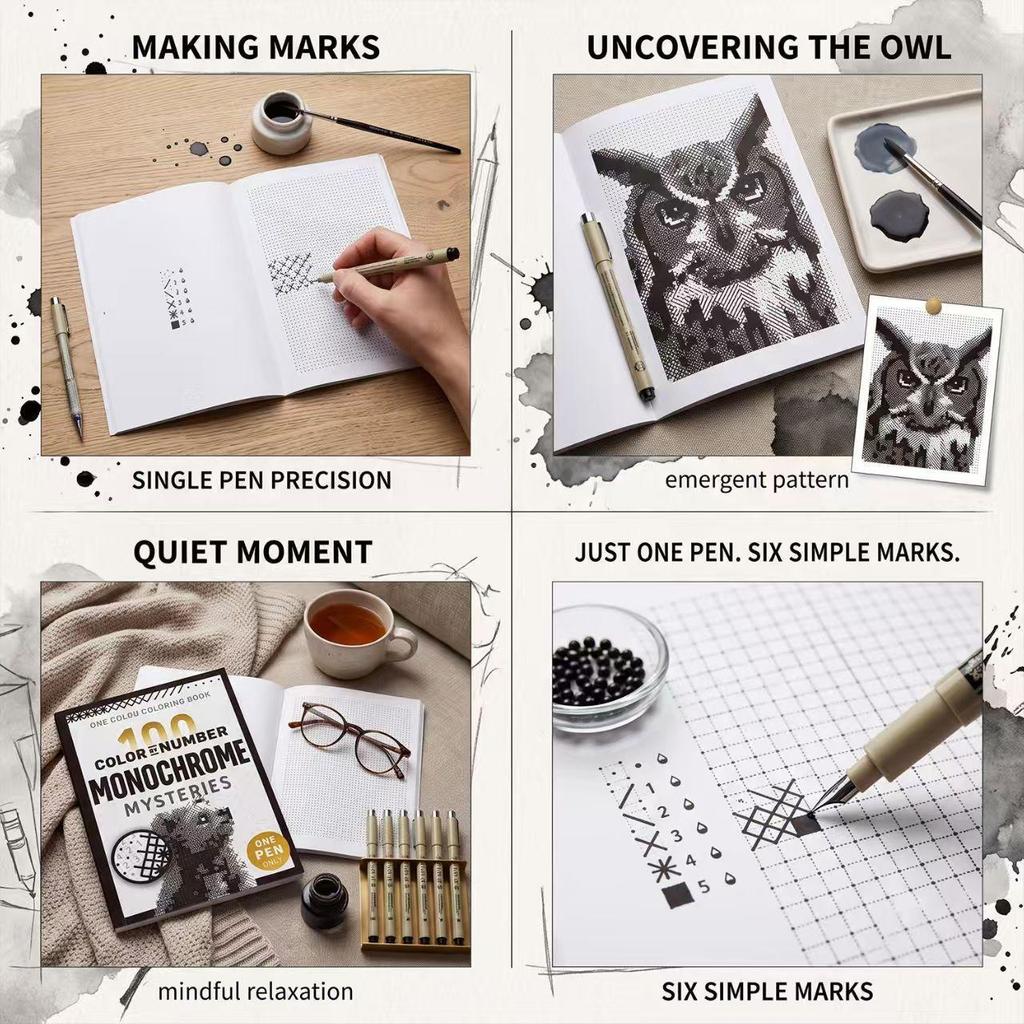 Cross 100: Color by Number Monochrome Mysteries HD Edition