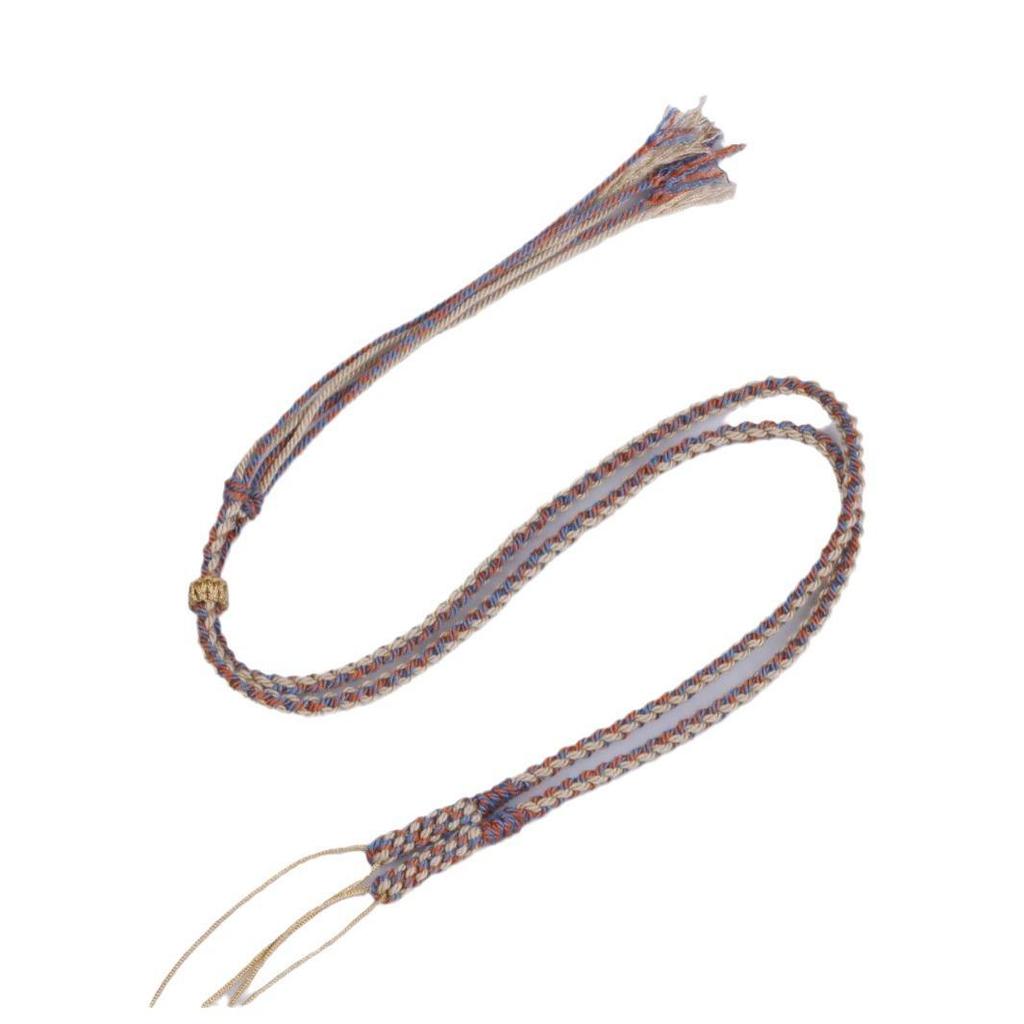 Tibetan-Style Horizontal Cross Dzi Cotton Thread Lanyard Pendant Necklace Cord E18