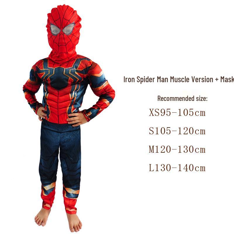 

Детский мускулистый костюм супергероя: Железный Человек, Халк, Бэтмен и Капитан Америка Хэллоуинское издание Extra Small 95-105cm
