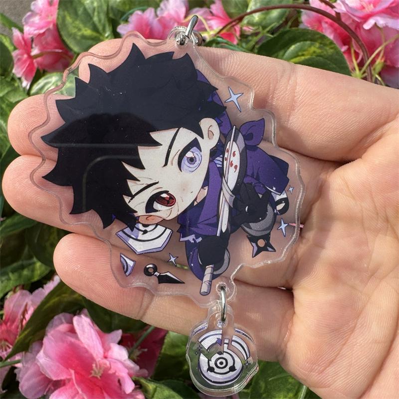 Anime Naruto Acrylic Keychain Accessaries Uzumaki Naruto Cartoon Keyring