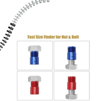 26 Piece Carbon Steel Thread Size Identifier Set Silver Black for Nut Bolt Accurate Measurement of Metric Threads