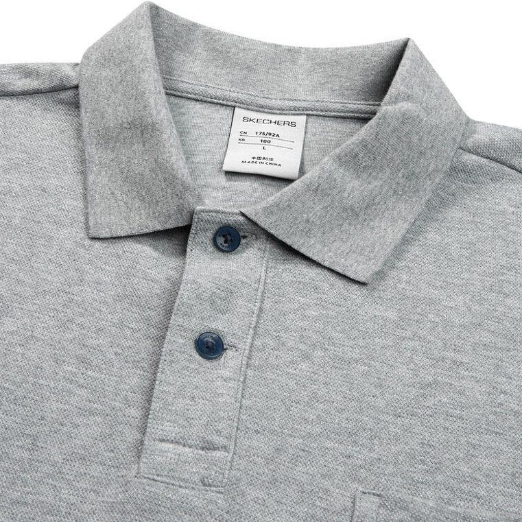 Skechers Polo Shirt Men's Medium Heather Gray L223M048-004F