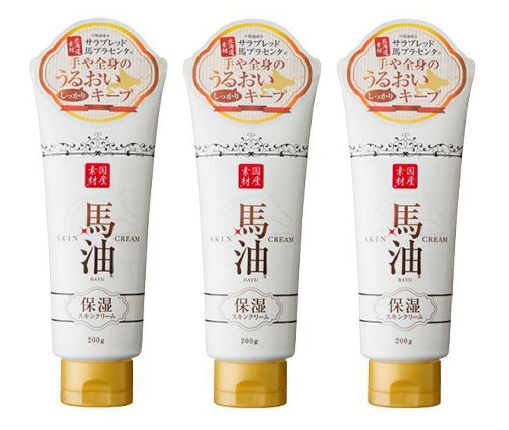 Rishan Horse Oil Moisturizing Skin Cream Sakura Scent 200g X 3 Set [iStyle]