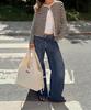 Loveravelive 4 Pocket Ribbon Shoulder Bob Bag (Ivory)
